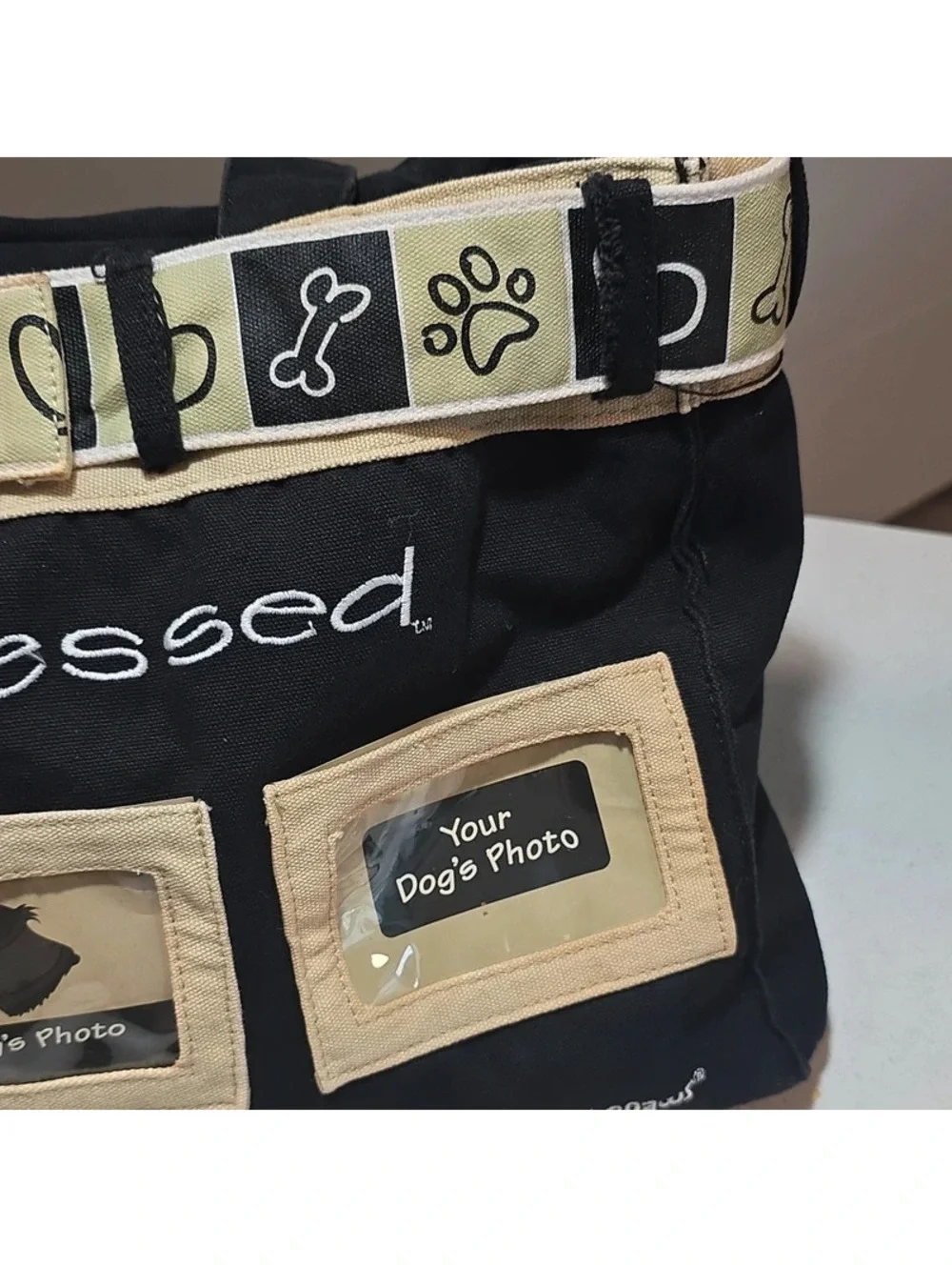 Just BePaws Dog Blessed Canvas Tote Bag with Photo Frames